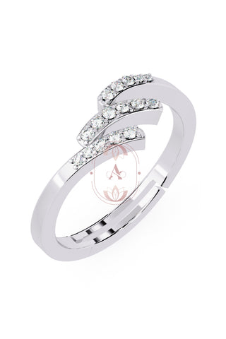 Cross Line Moissanite Ring