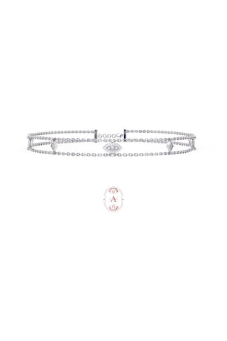 Diamonds align in silver layered choker