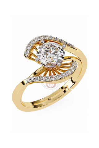 Golden Twist Diamond Ring