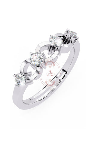 Loop Round Moissanite Ring