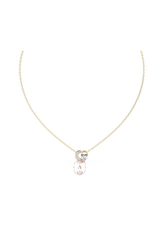 Moissanite studded heart necklace