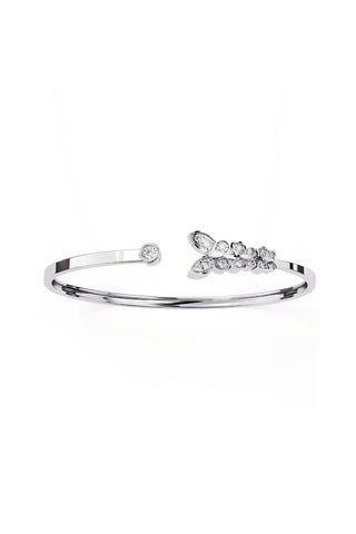 White Gold Open Cut Three Butterfly Bracelet