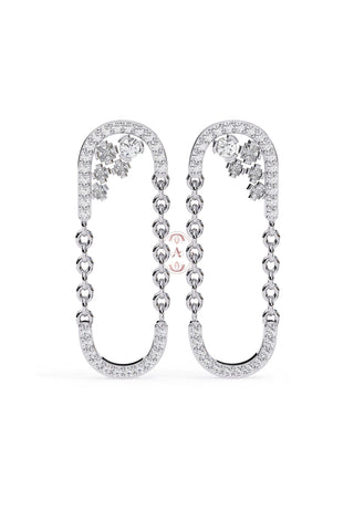 Oval shaped silver earrings