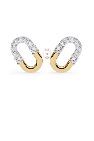 Oval shaped silver earrings