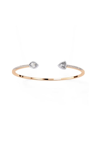 Rose Gold Round Shape Solitaire Cut Silver Bracelet