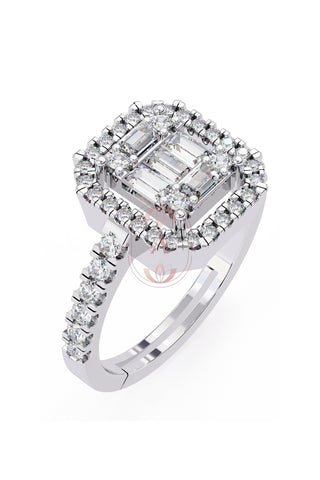 Squab Cushion Moissanite Ring