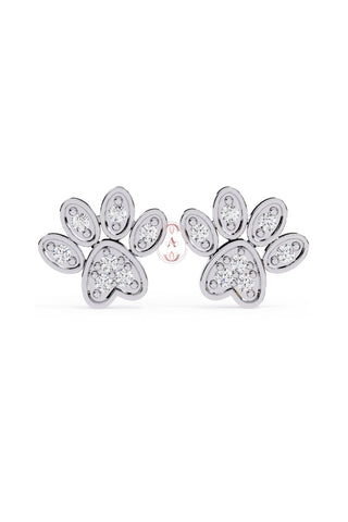 Sterling silver paws  studs