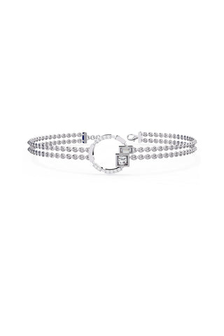 White Gold Double Layered  Bracelet