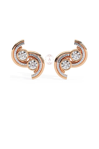 STUDDED SPLIT CIRCLE EARRINGS