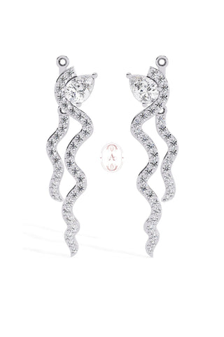 wavy silver earrings